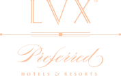 A logo for IVX Preferred Hotels & Resorts, with a decorative line and script wording. Top it at 140 characters, always ending the sentence.